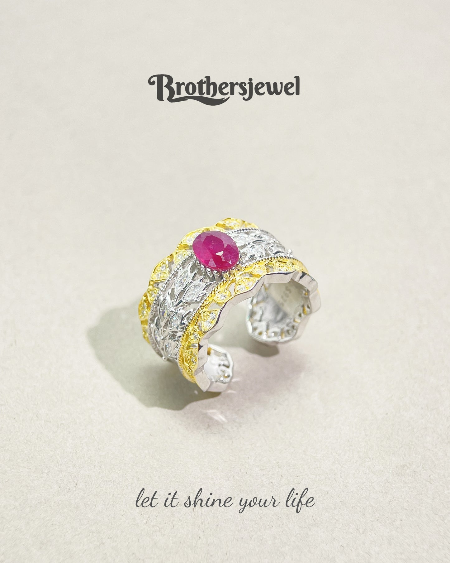 S925 Silver Natural Gorgeous Ruby Ring L0119104