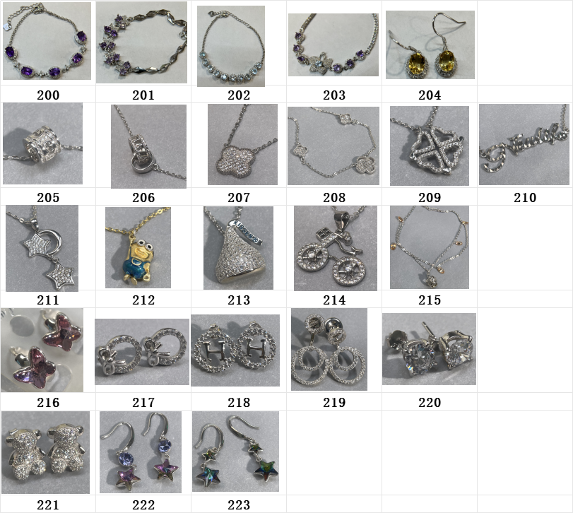 TIKTOK LIVE Jewelry in Tray S925 Silver Gemstone Come With Certificate-(number:198-223)