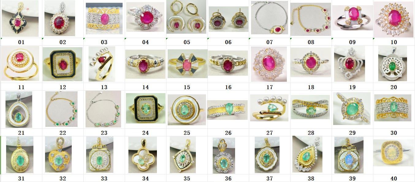 TIKTOK LIVE Jewelry in Tray S925 Silver Gemstone Come With Certificate (number:0-96)