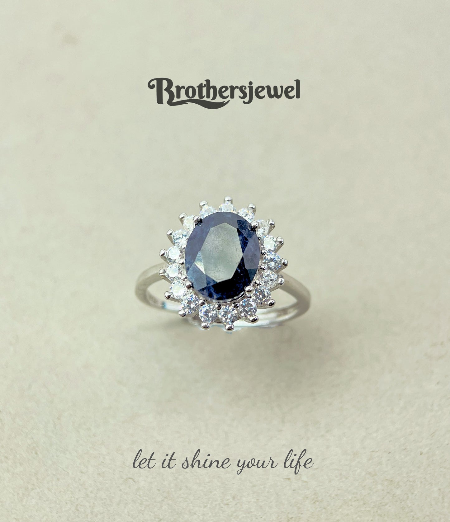 S925 Silver Natural Sapphire Ring N0075103