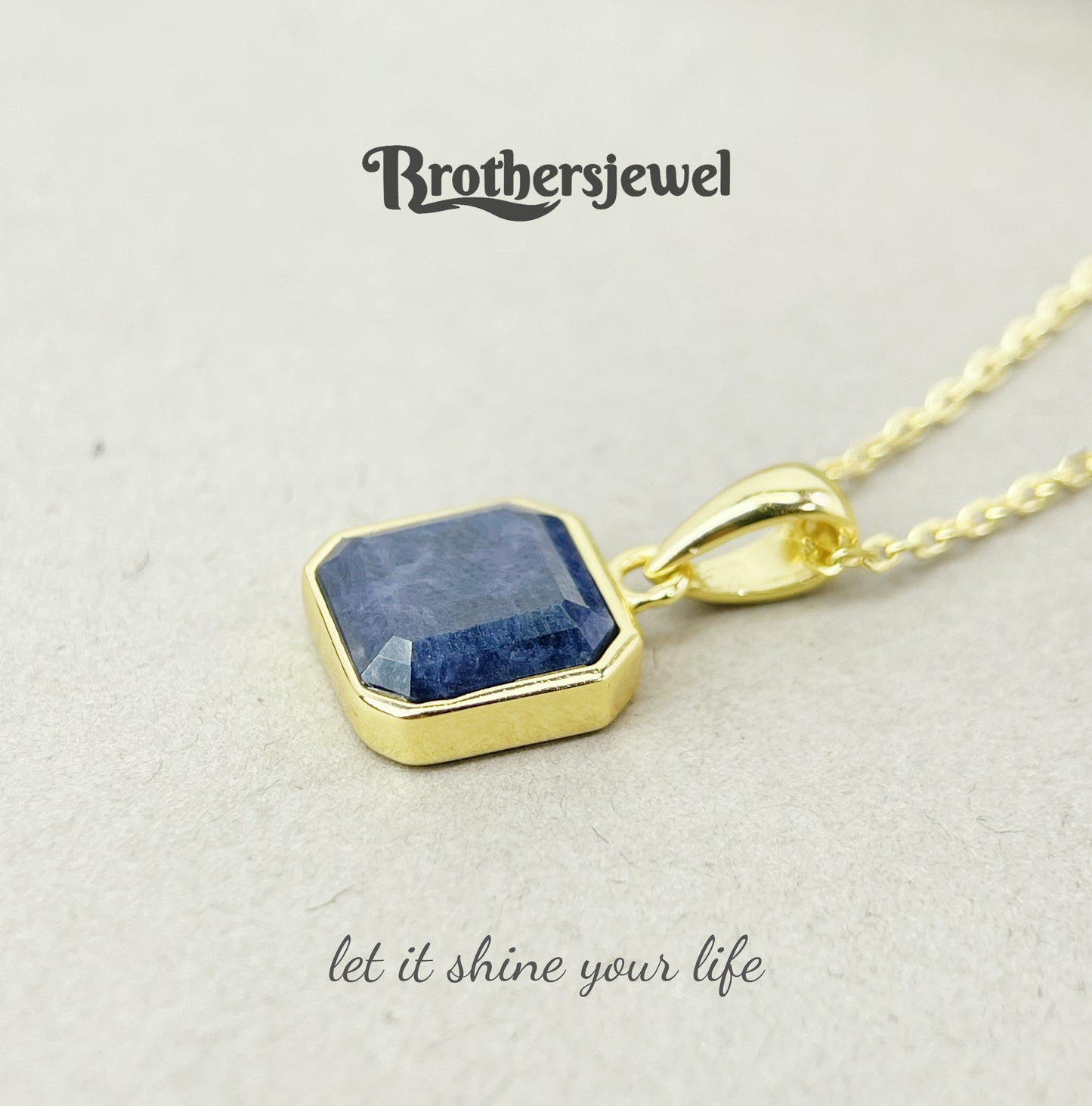 S925 Sterling Silver Natural Sapphire Pendant N0095108