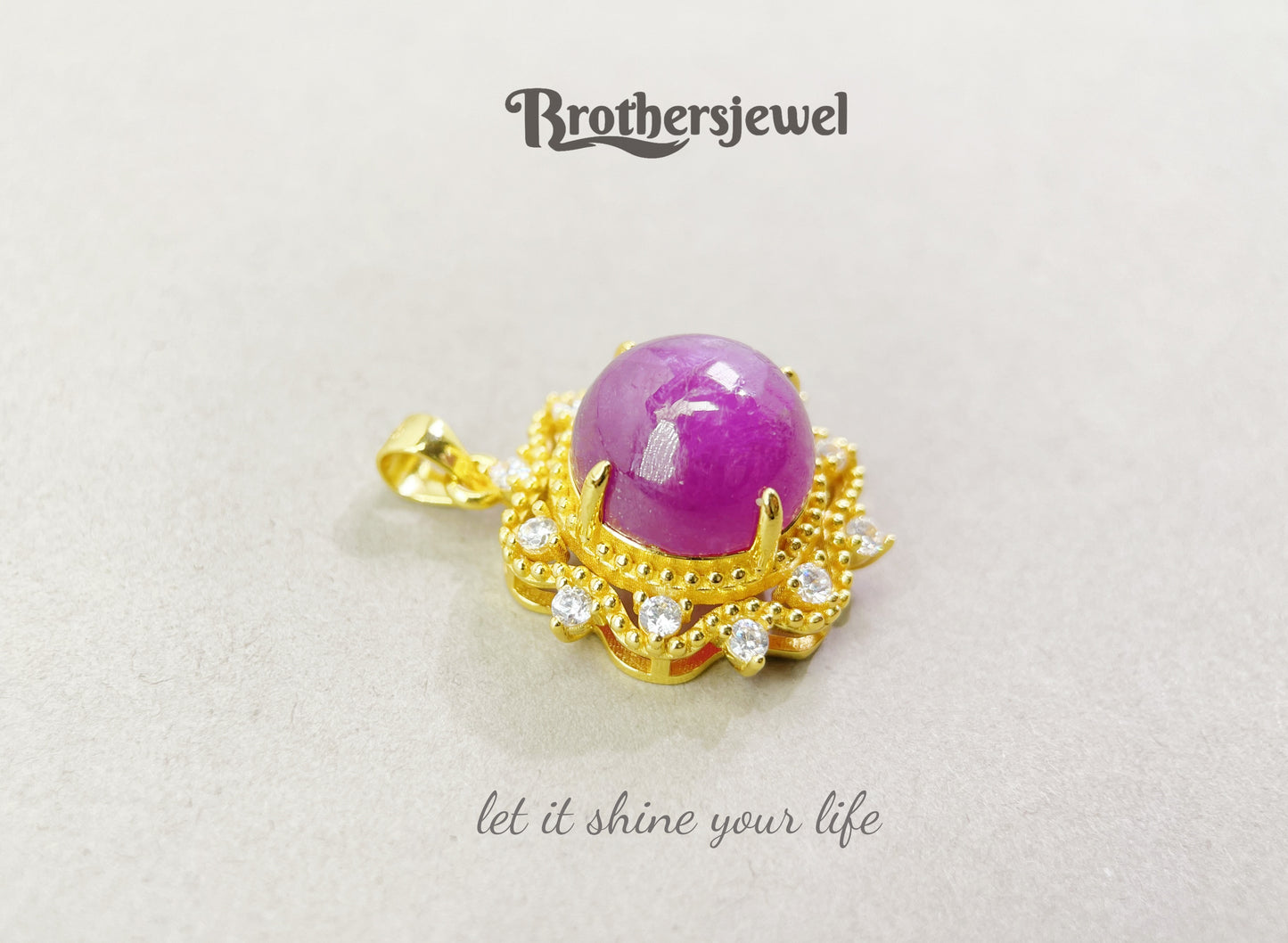 S925 Sterling Silver Natural Ruby Pendant N0160110