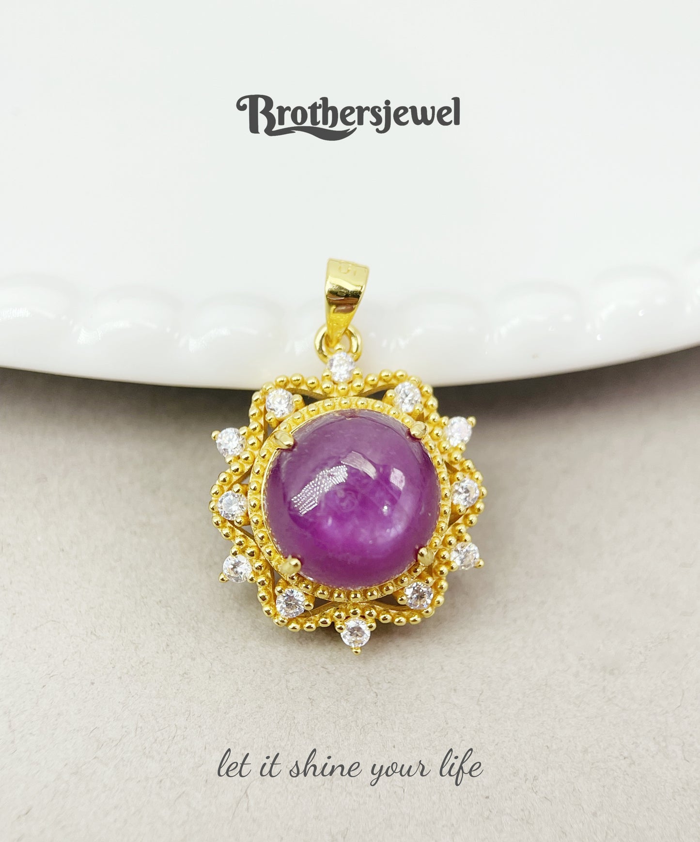 S925 Sterling Silver Natural Ruby Pendant N0160110