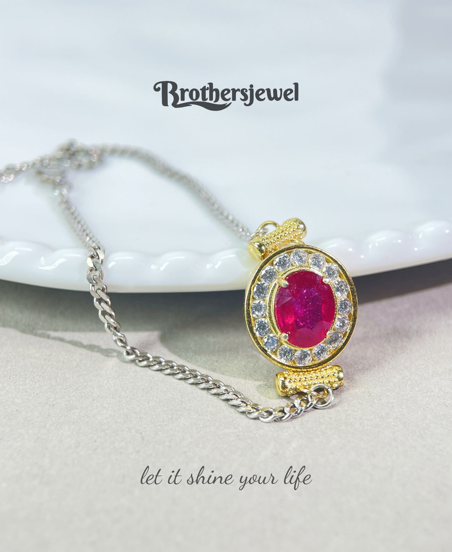 S925 Sterling Silver Natural Ruby Bracelet L0168170