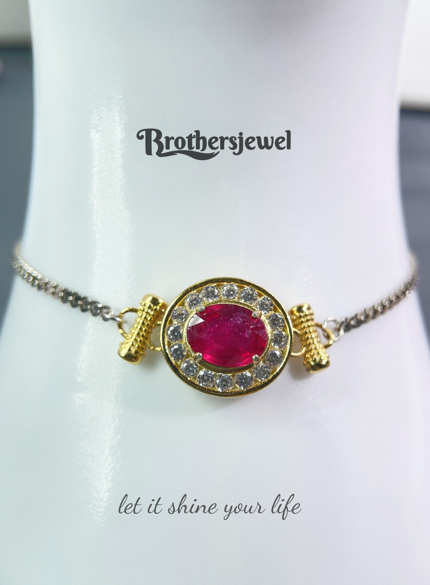 S925 Sterling Silver Natural Ruby Bracelet L0168170