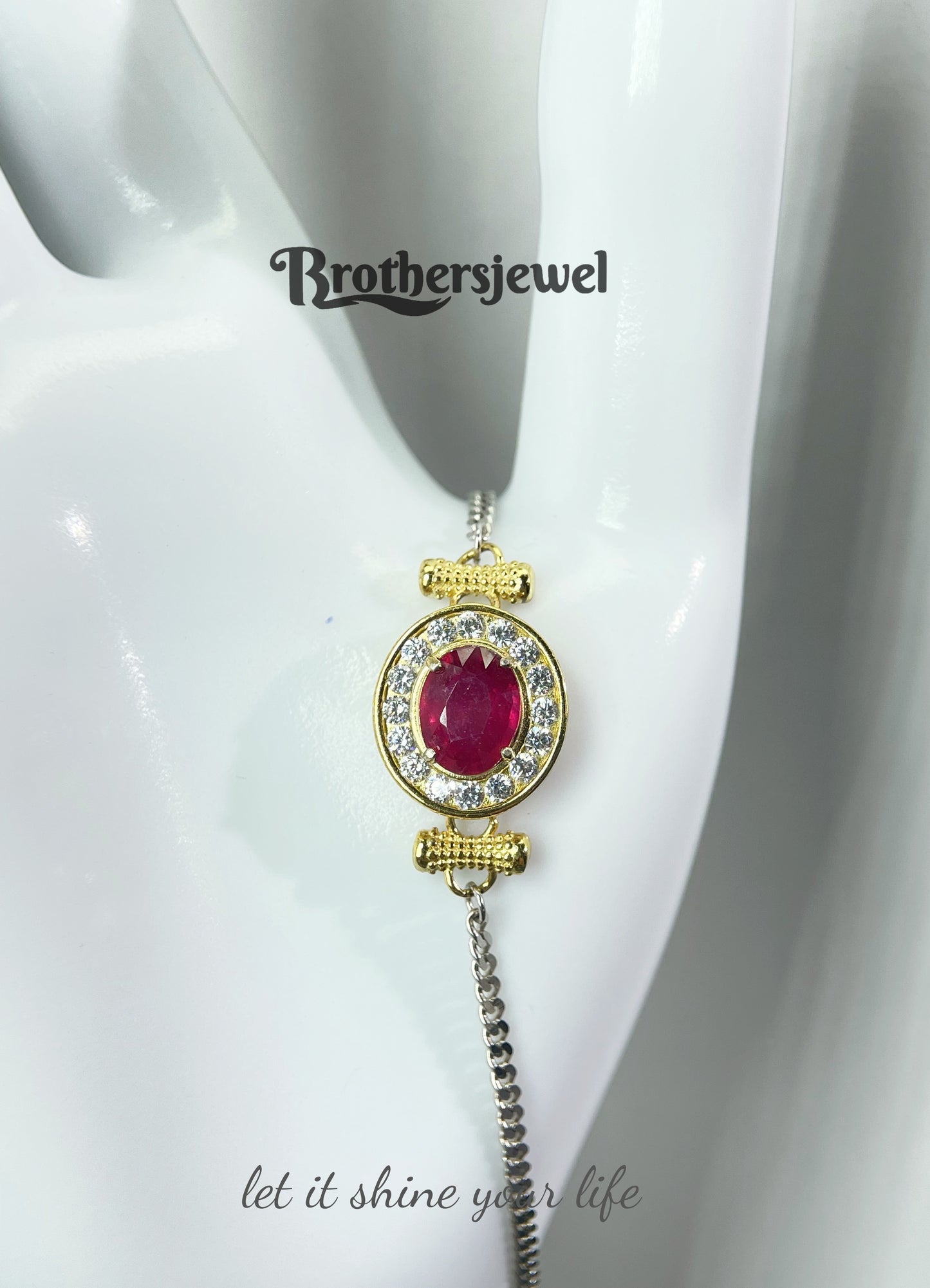 S925 Sterling Silver Natural Ruby Bracelet L0168170