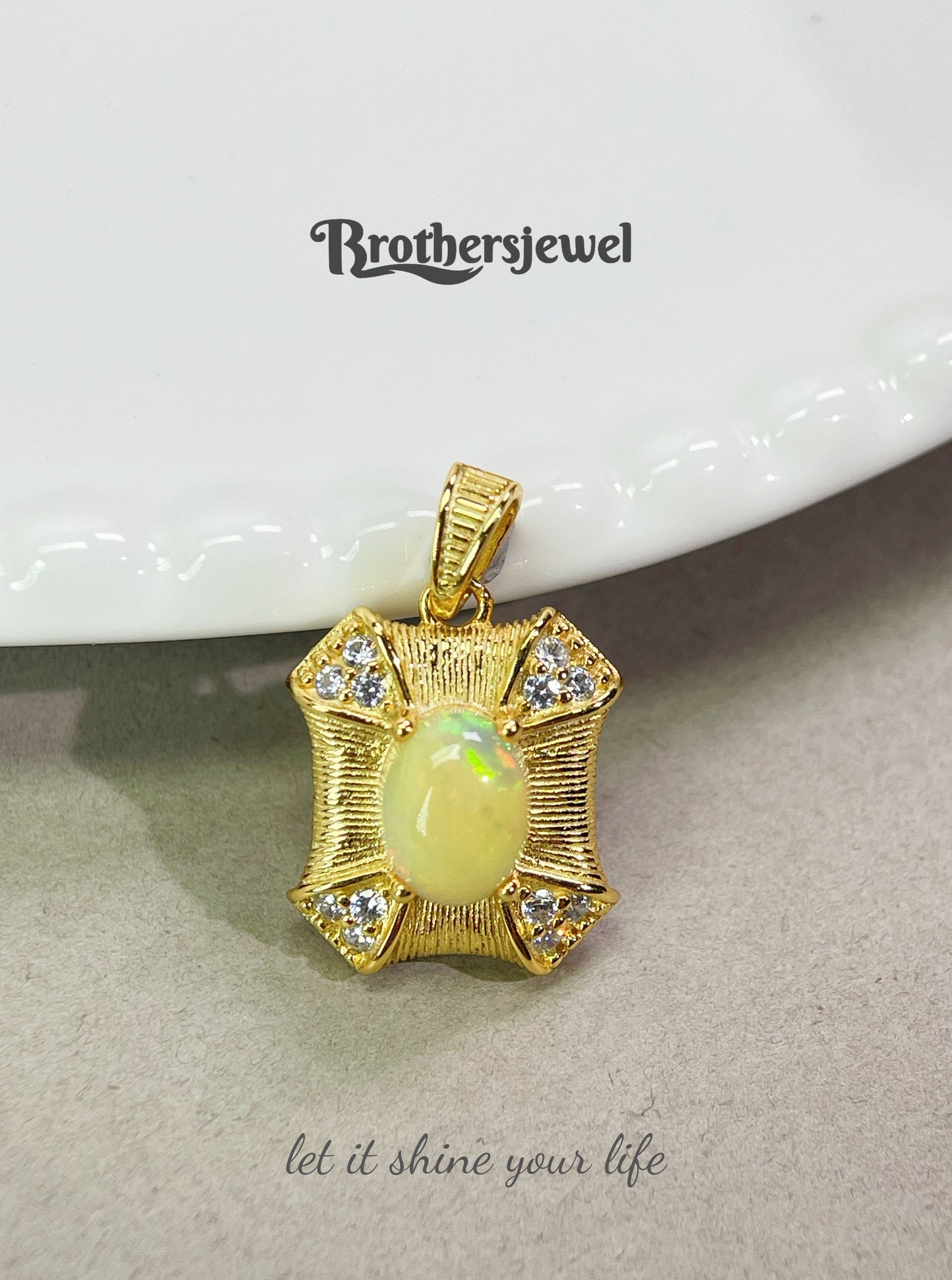 S925 Sterling Silver Natural Opal Pendant L0078128