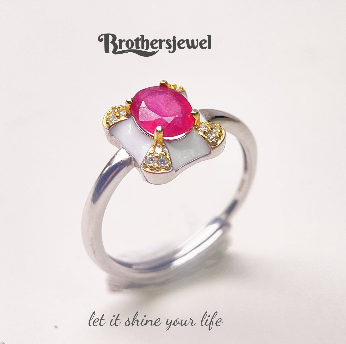 S925 Silver Natural Gorgeous Ruby Ring L0089172