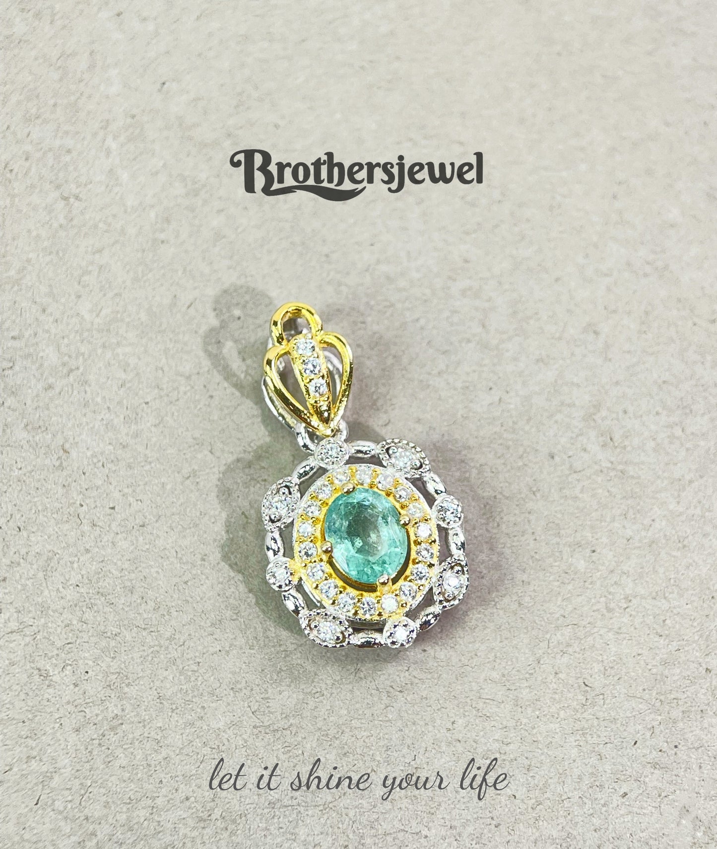 S925 Sterling Silver Natural Emerald Pendant L0093198