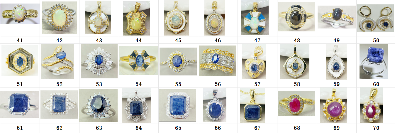 TIKTOK LIVE Jewelry in Tray S925 Silver Gemstone Come With Certificate (number:0-96)
