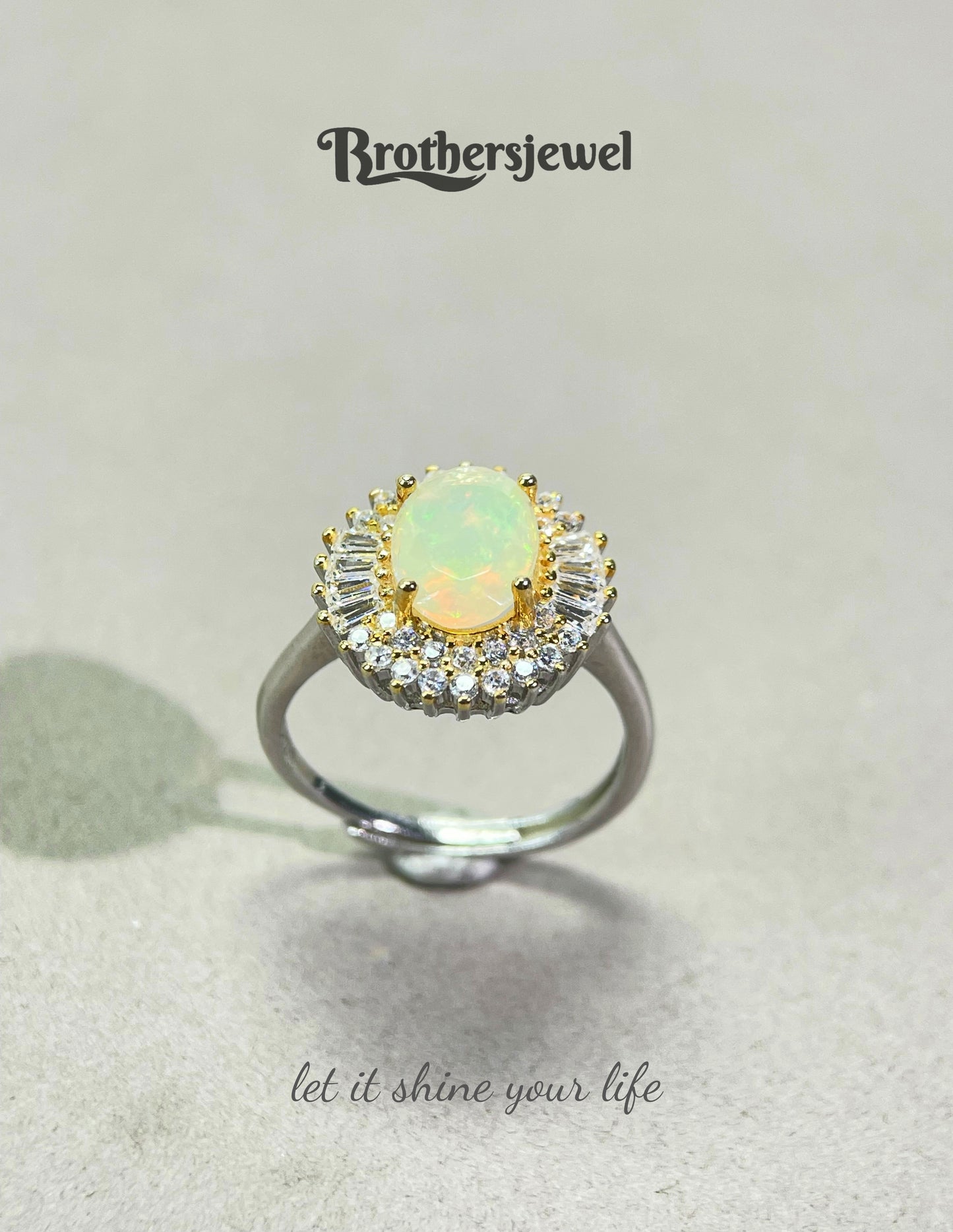 S925 Sterling Silver Natural Opal Ring L0088126