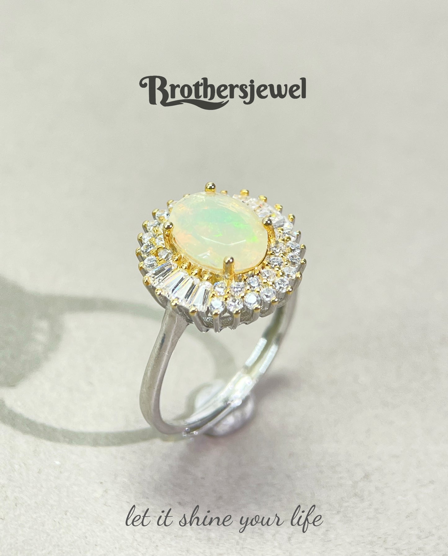 S925 Sterling Silver Natural Opal Ring L0088126