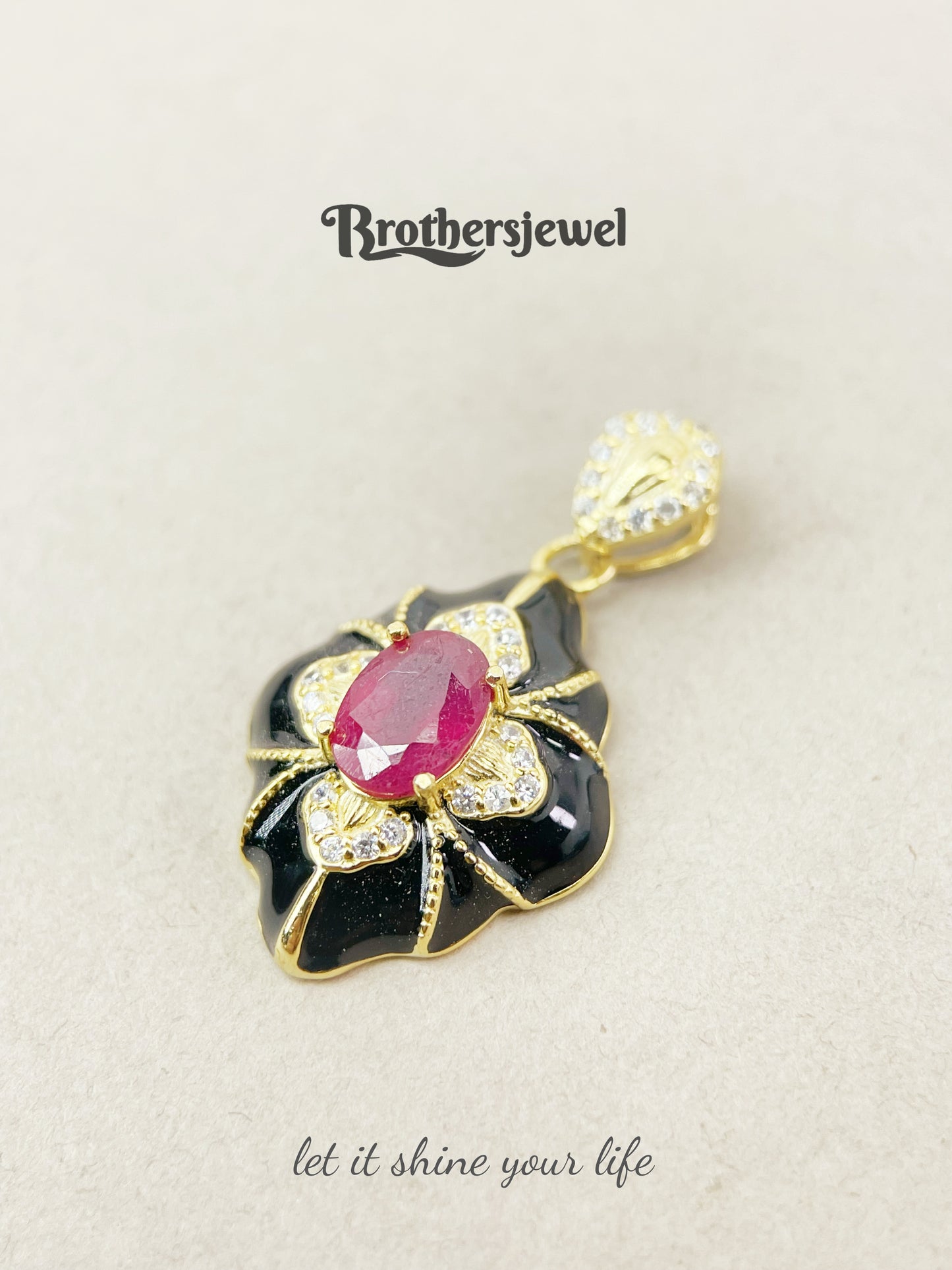 S925 Sterling Silver Natural Ruby Pendant L0083101