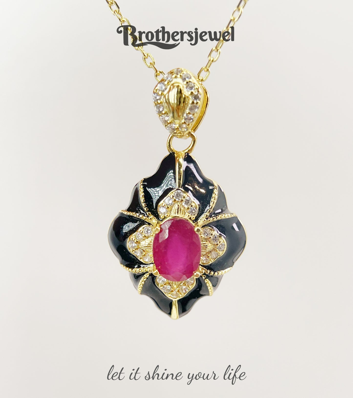 S925 Sterling Silver Natural Ruby Pendant L0083101
