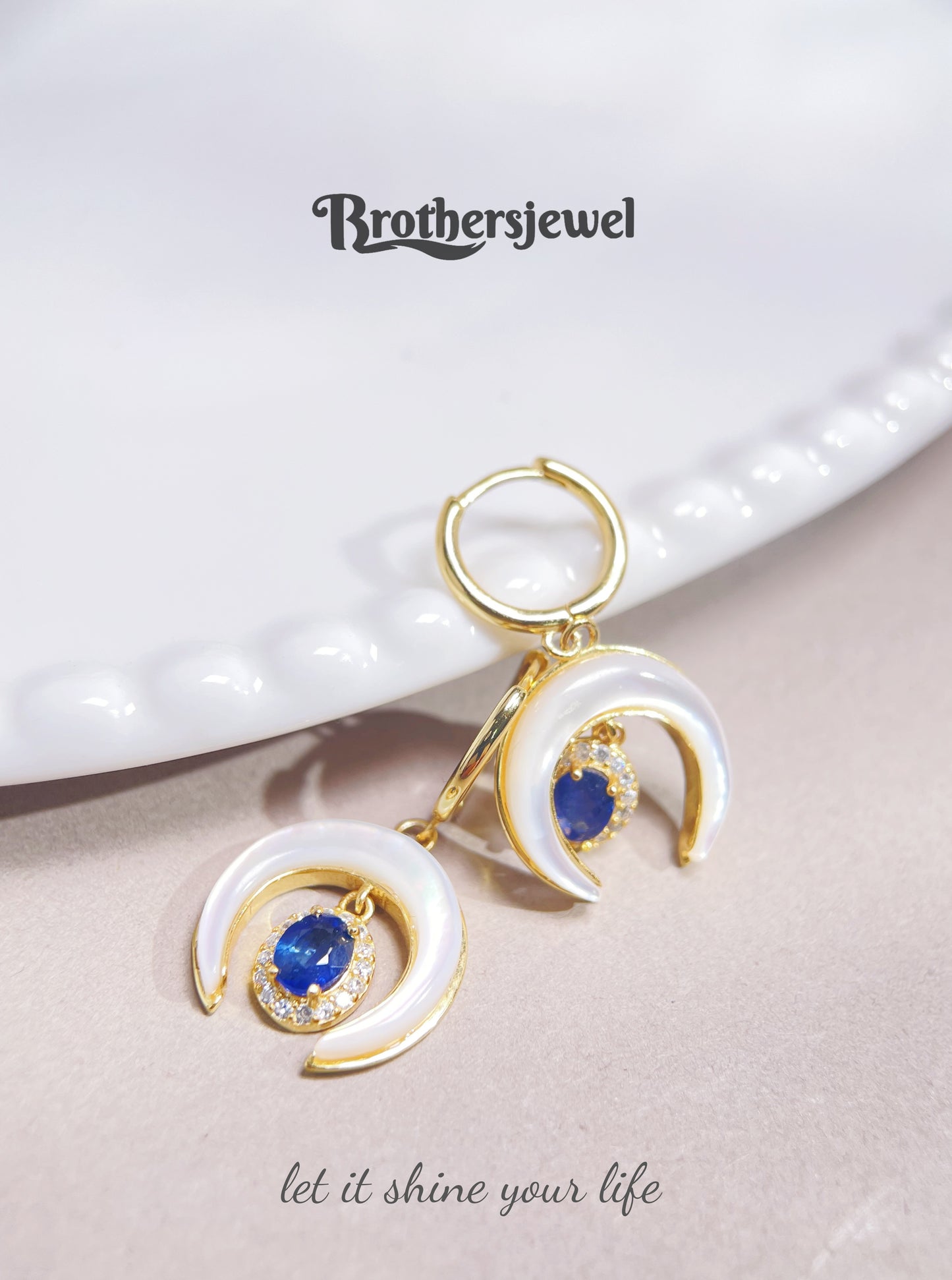 S925 Sterling Silver Natural Sapphire Earring L0159156