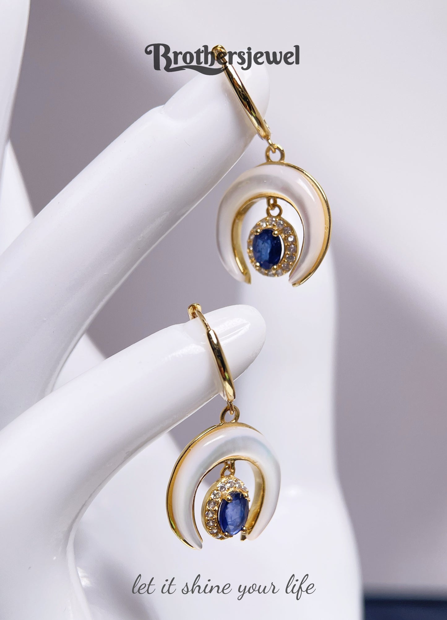 S925 Sterling Silver Natural Sapphire Earring L0159156