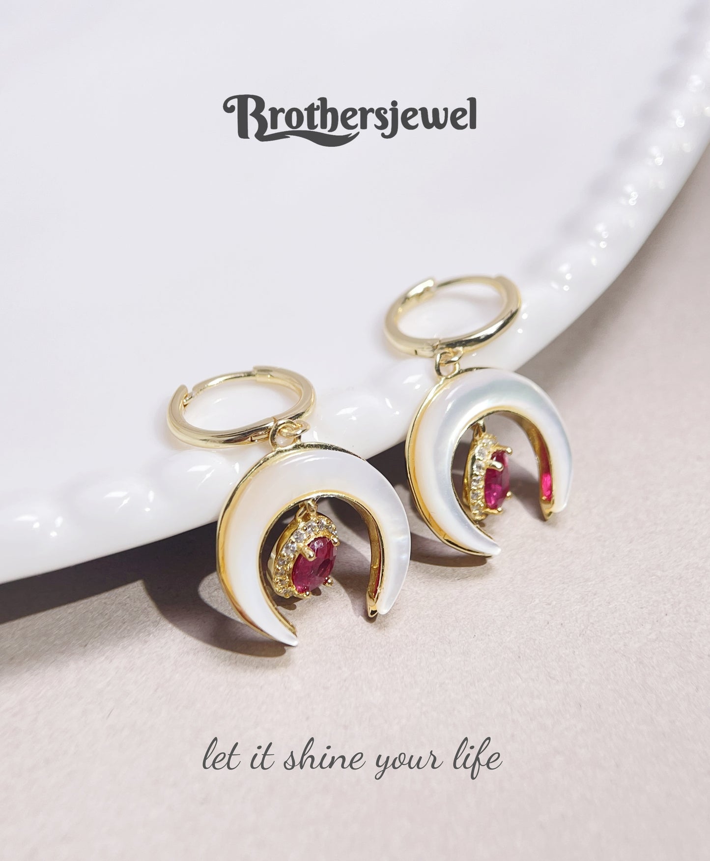 S925 Sterling Silver Natural Ruby Earring L0129168