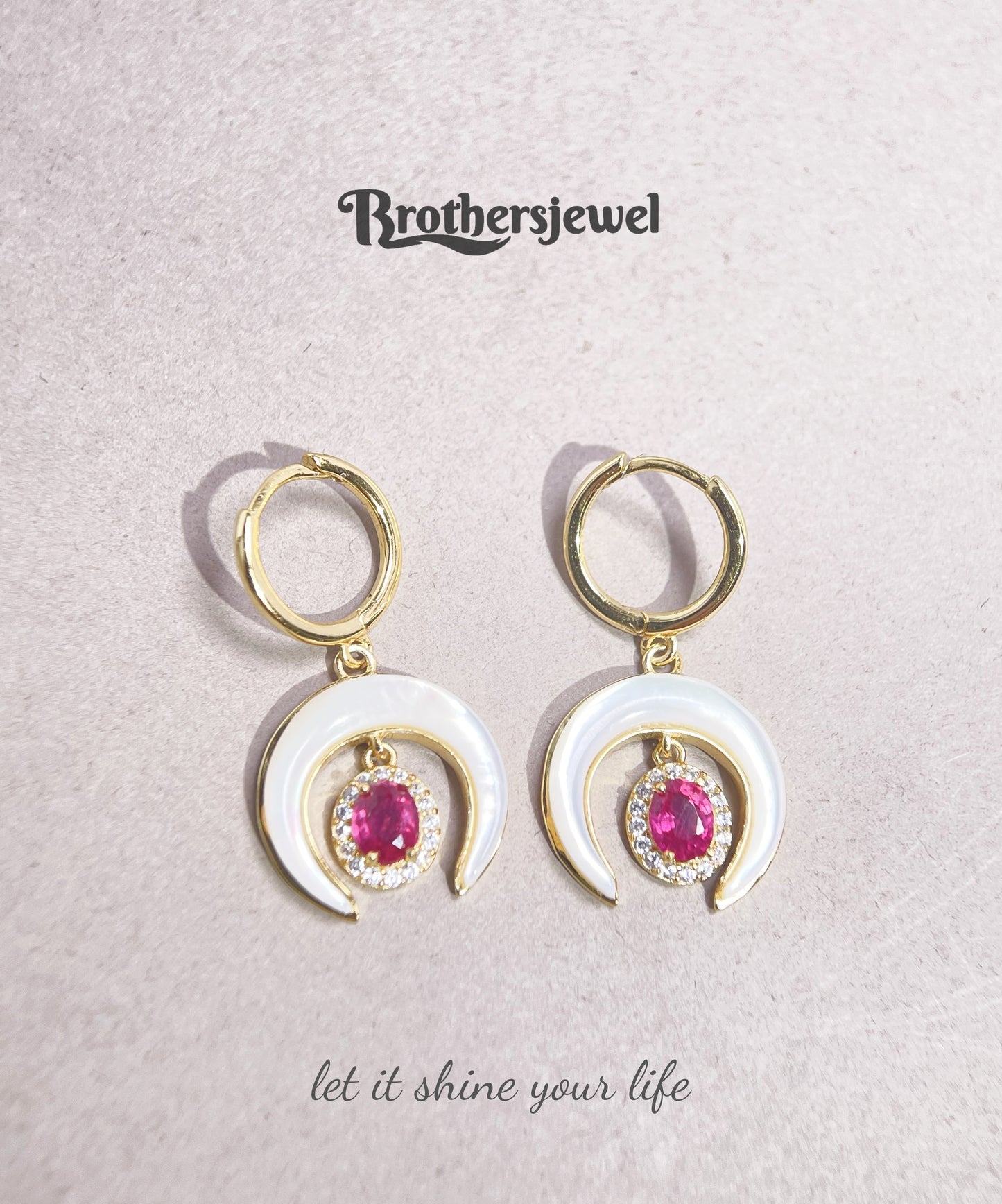 S925 Sterling Silver Natural Ruby Earring L0129168