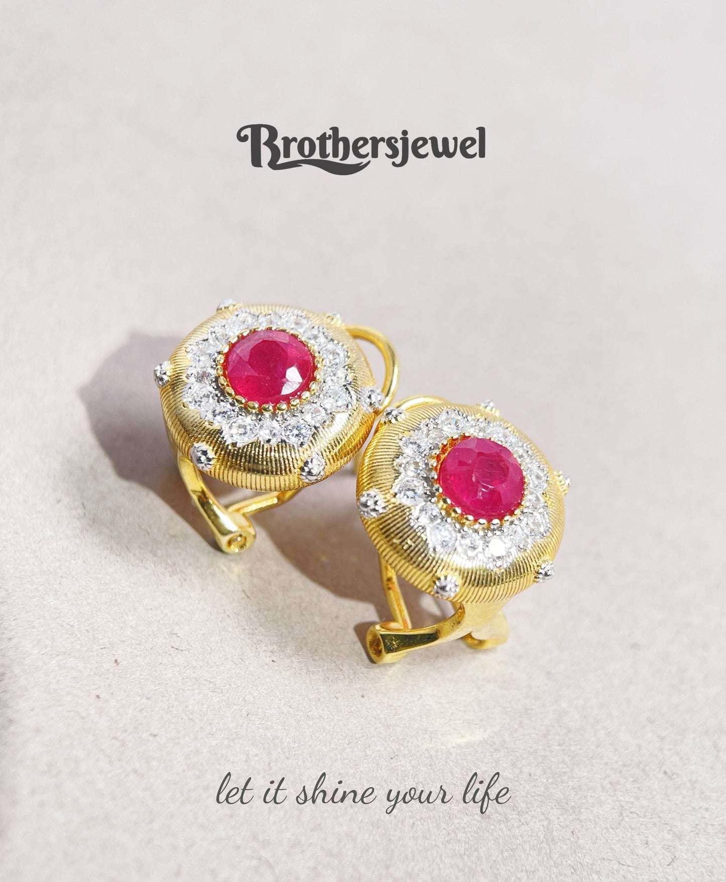 S925 Sterling Silver Natural Ruby Earring L0196169