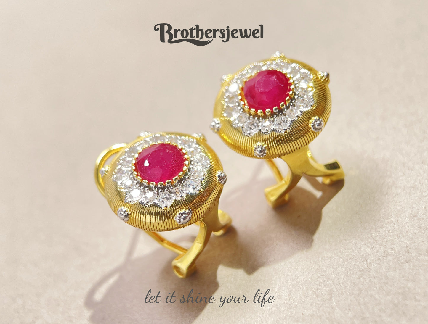 S925 Sterling Silver Natural Ruby Earring L0196169