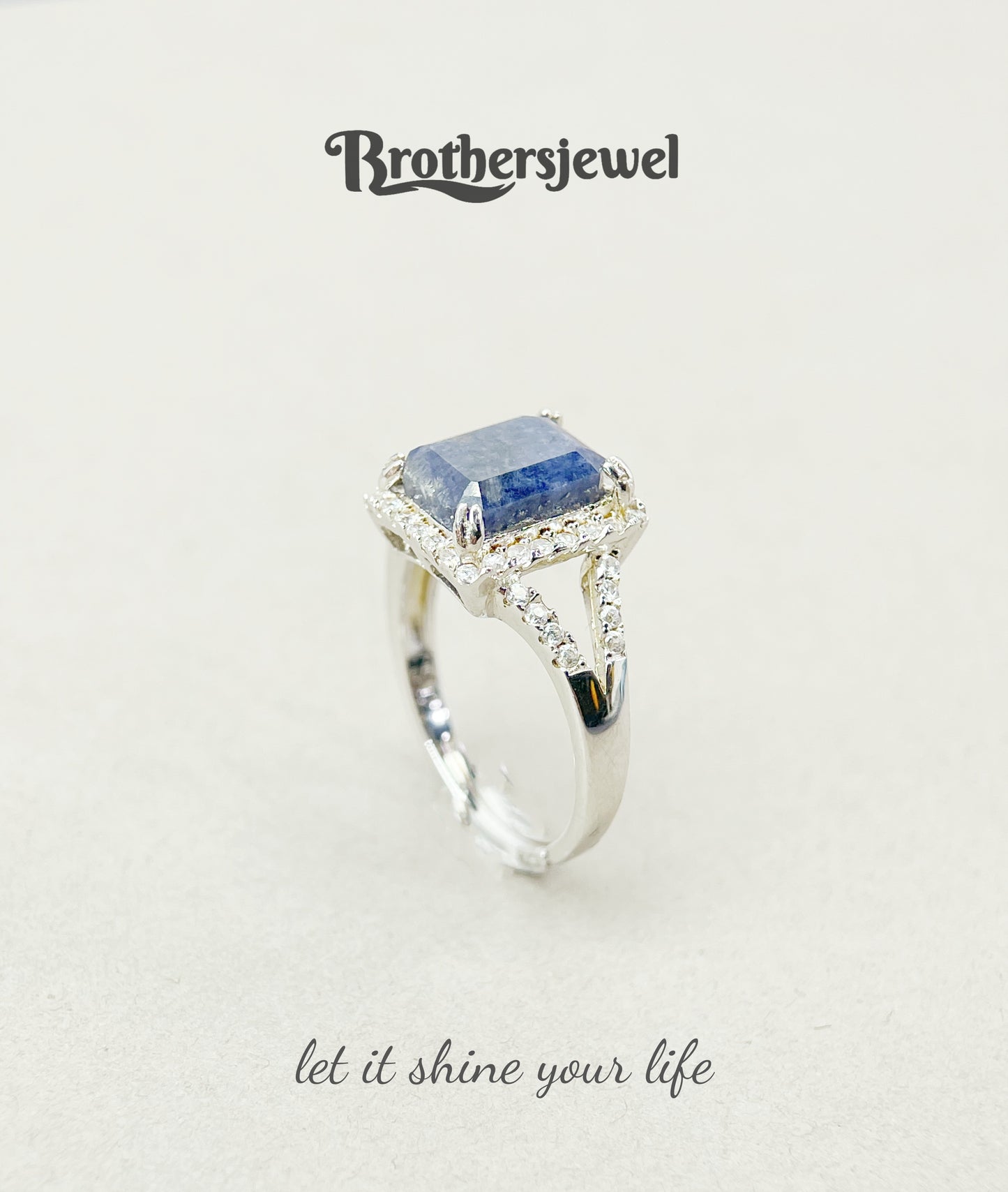S925 Silver Natural   Sapphire  Ring N0075103