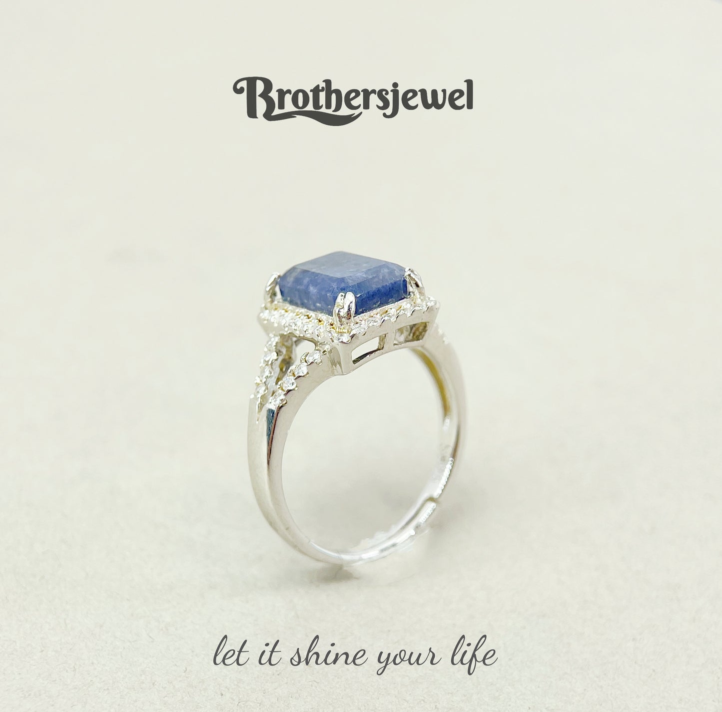 S925 Silver Natural   Sapphire  Ring N0075103