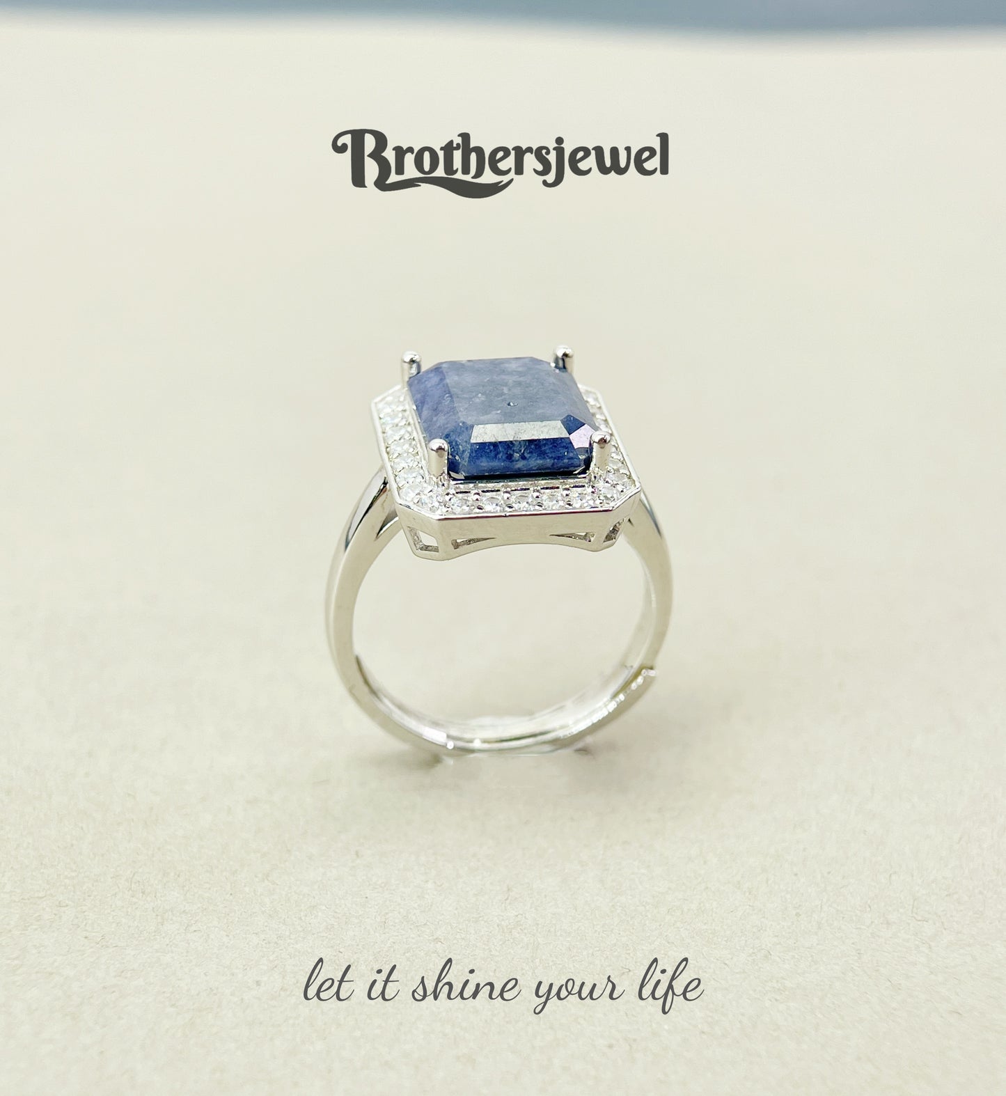S925 Silver Natural   Sapphire  Ring N0090106