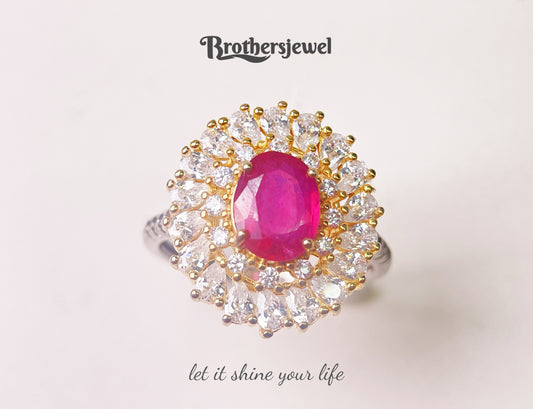 S925 Silver Natural Gorgeous Ruby Ring L0093173