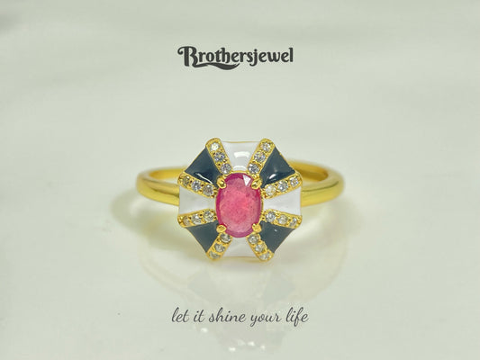 S925 Silver Natural Gorgeous Ruby  Ring L0089178